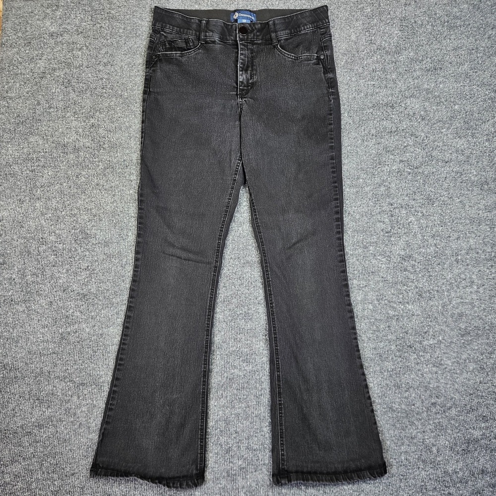 Democracy Ab Solution Itty Bitty Bootcut Jeans Womens 12 Black Dark Wash Stretch